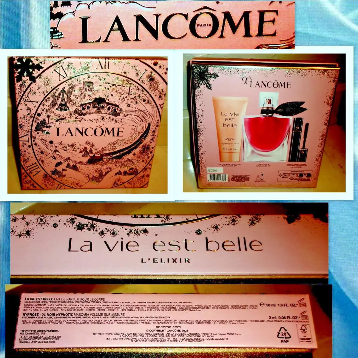 Lancome LA Vie Est Belle L`ELIXIR-3PC Boxed Parfum Gift Set//authentic