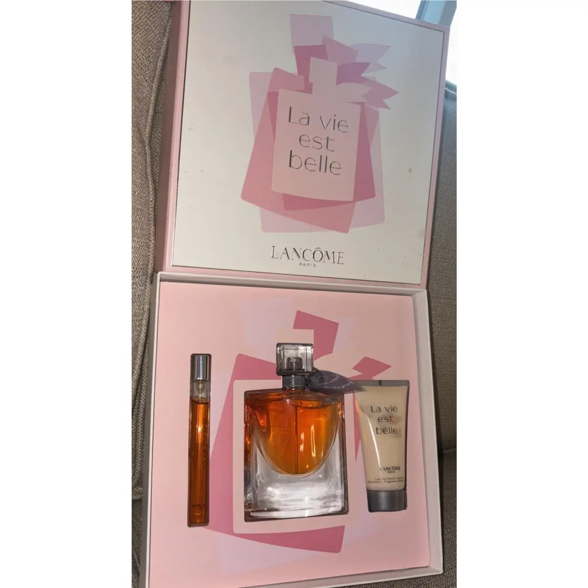 Lancome Paris La Vie Est Belle 3 Piece Set Parfum Spray 75ML 10ML Lotion 50ML