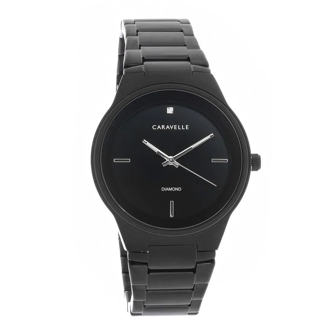 Caravelle By Bulova Men`s Black Ion Plated Quartz Watch 45D108