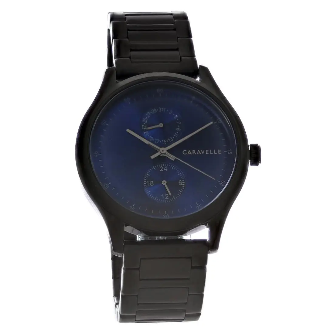 Caravelle By Bulova Men`s Multifunction Men`s Black Ion Quartz Watch 45C116