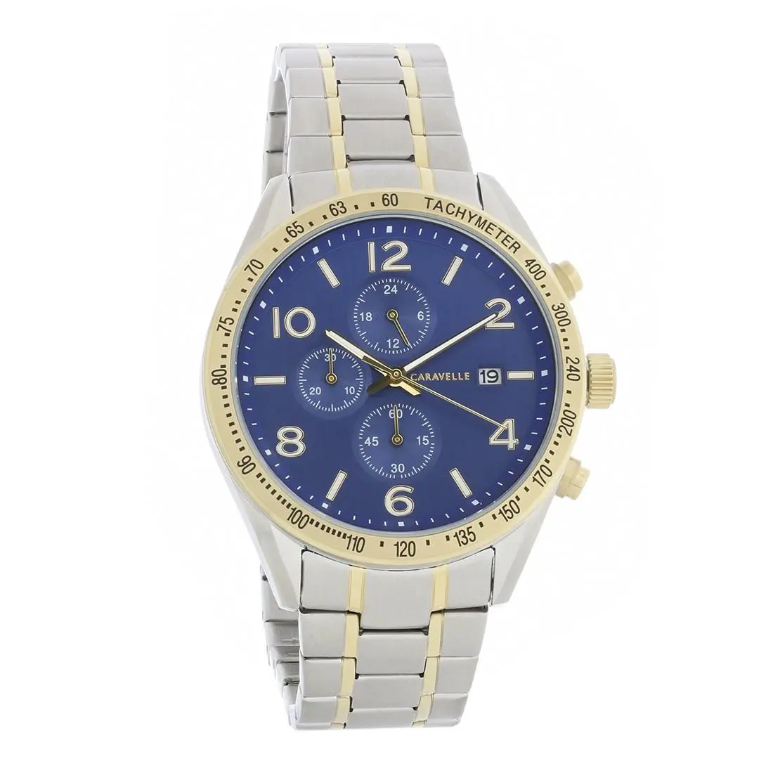 Caravelle  Quartz Men`s Two Tone Chronograph Quartz Watch 45B152 by Bulova