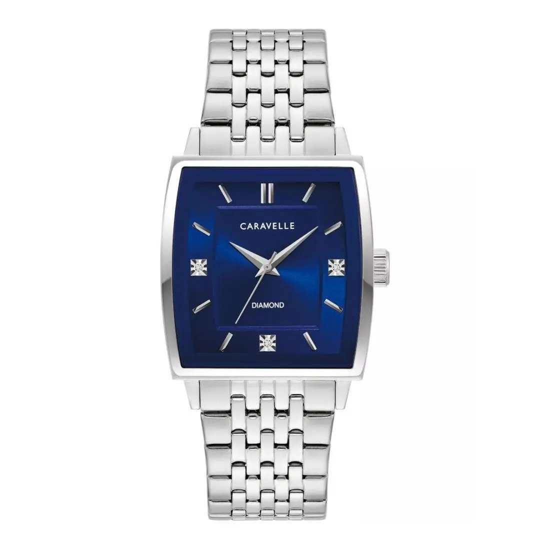 Caravelle by Bulova Modern Men`s Blue Dial Quartz Watch 43D108 - Face: Blue, Dial: Blue, Band: Silver