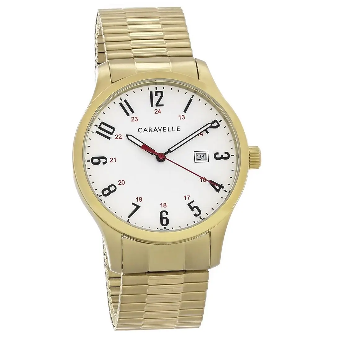Caravelle by Bulova Men`s Gold-tone Stainless Steel Quartz Watch 44B117