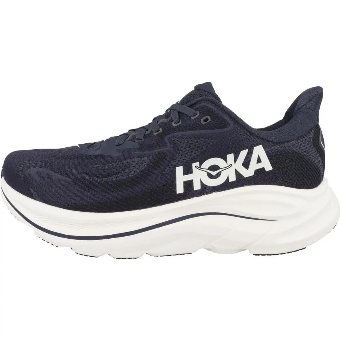 Hoka One Mens Clifton 10 Road Running Shoes - Navy/white 1162030-NWT