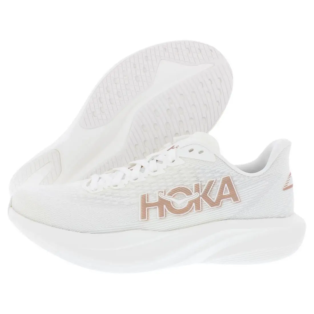 Hoka Mach 7 Womens Shoes Size 7.5 Color: Frost/rose Gold