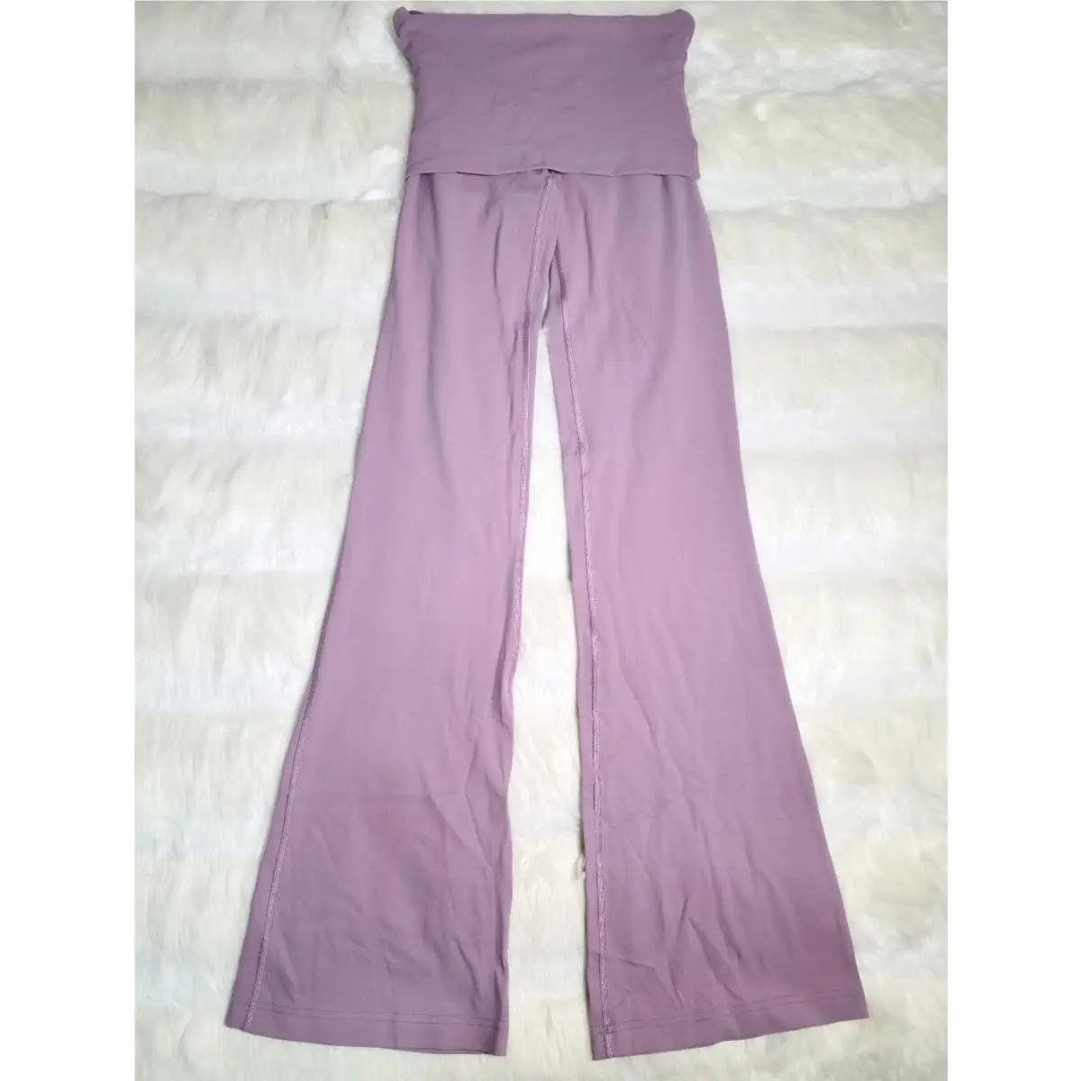 Lululemon Groove Nulu Foldover Waist Flared Pants Purple Size XS 4