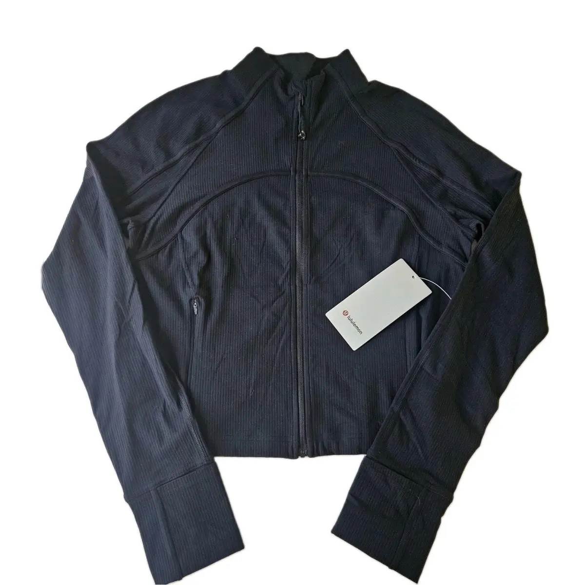 Lululemon Ribbed Nulu Cropped Define Jacket Ribbed Nulu Black Womens 14