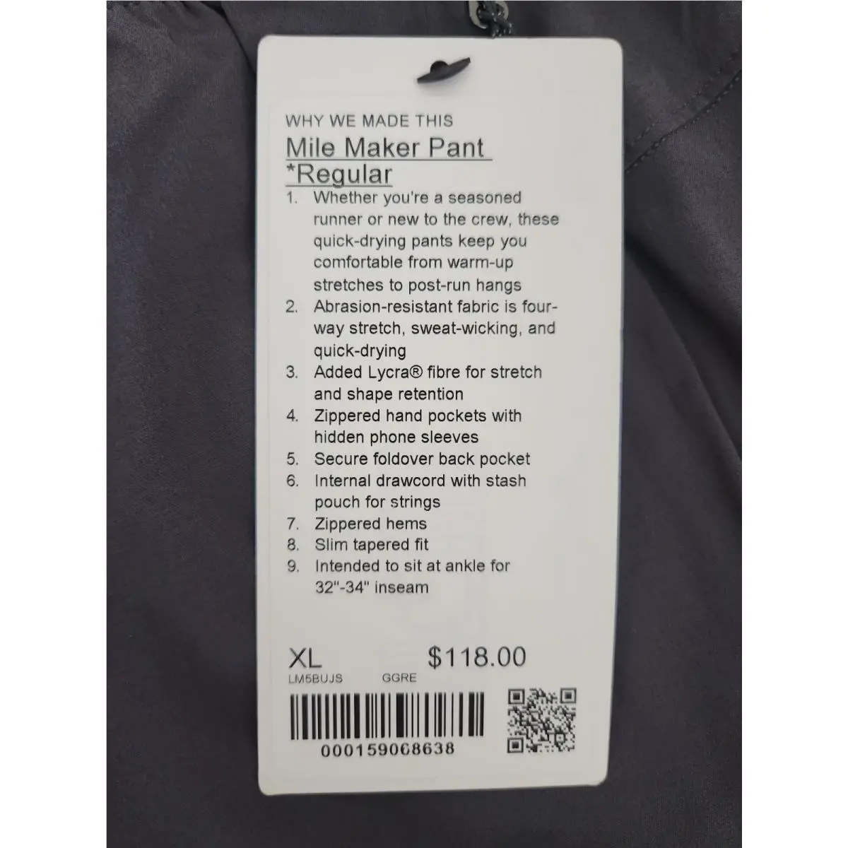 Lululemon clothing - Lululemon Mile Maker - Mile Maker - Graphite Grey 4