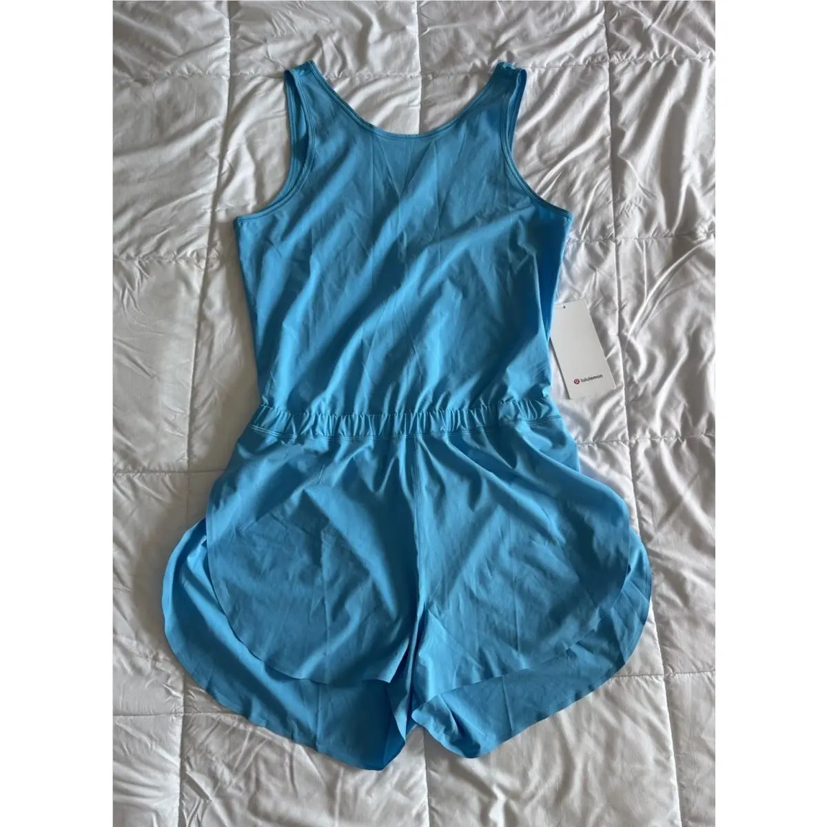 Size 10 Lululemon Open-back Running Romper 3 Kybl Kayak Blue Light