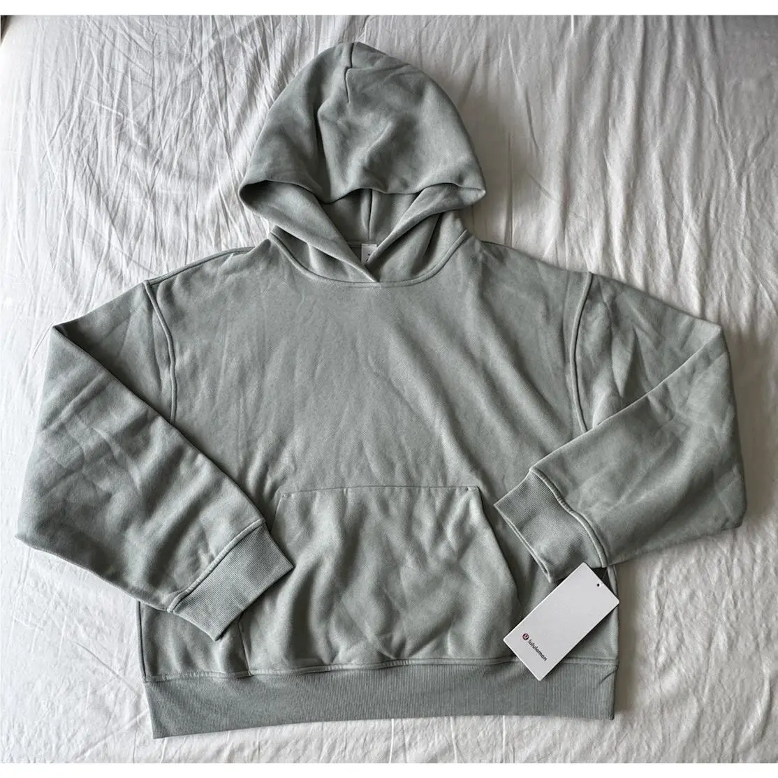 Lululemon W Steady State Oversized Hoodie Size Medium Fleece Fog Green