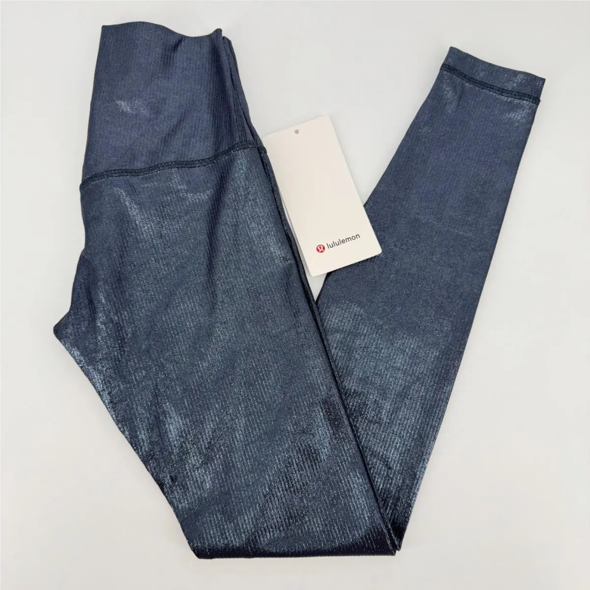 Lululemon Align HR Ribbed Shine Pant 25 Blue Rarn Nulu Fabric Size 4