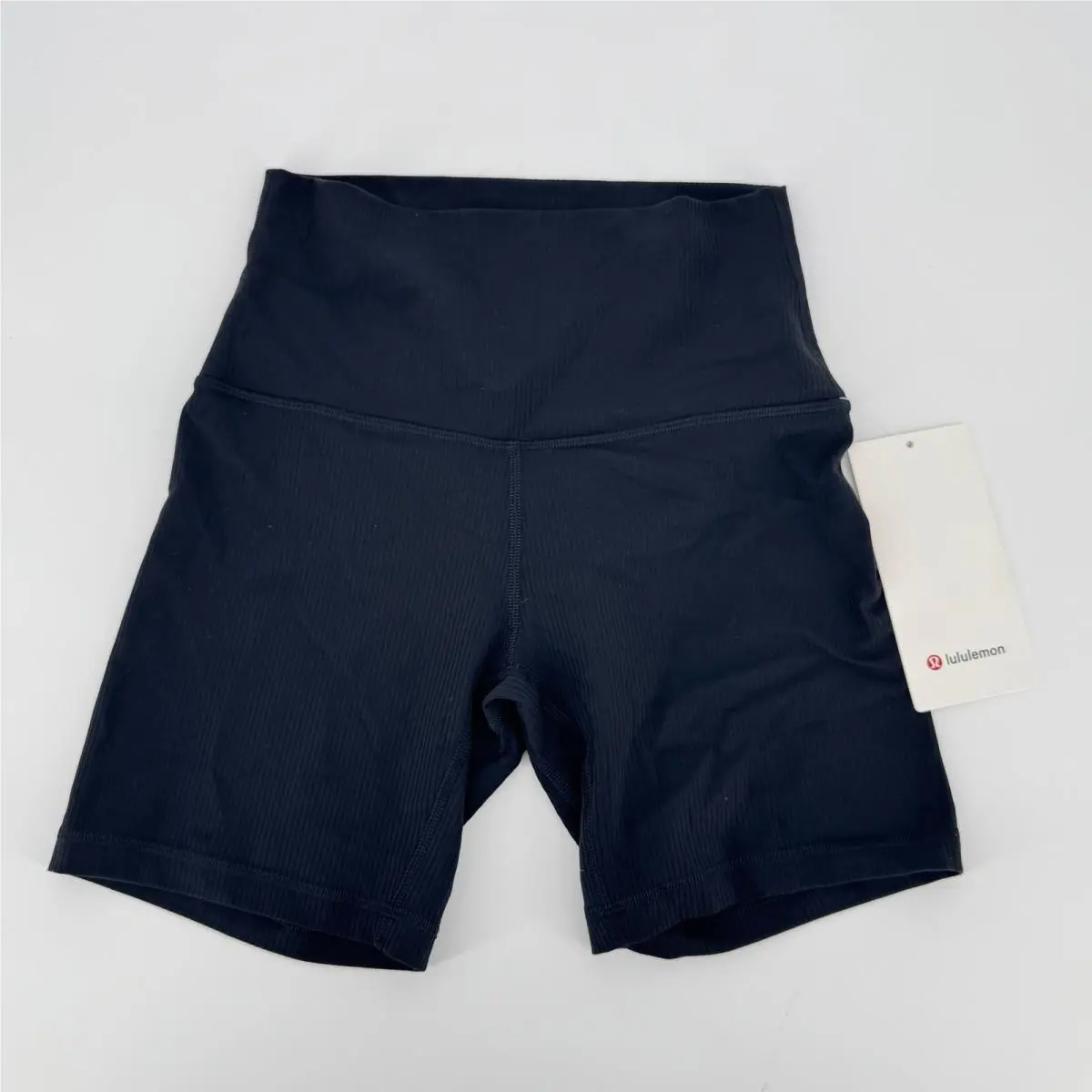 Lululemon Align Ribbed High Rise Short 6 Black Nulu Yoga Biker Shorts LW7DJYS 4