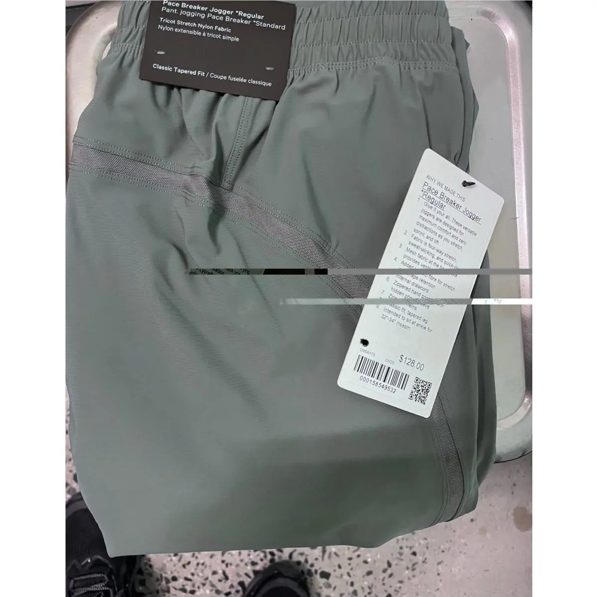 Lululemon Pace Breaker Running Joggers - Men`s Large Onyx Grey