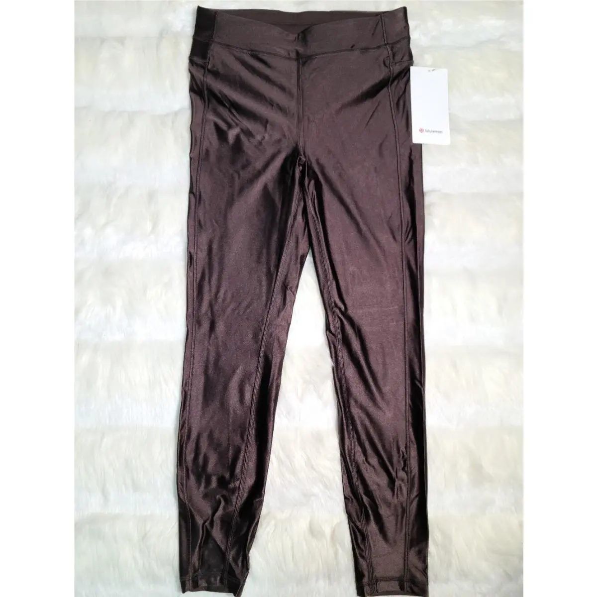 Lululemon Satin Shine High Rise 25 Inch Leggings Brown Women Size Medium 8