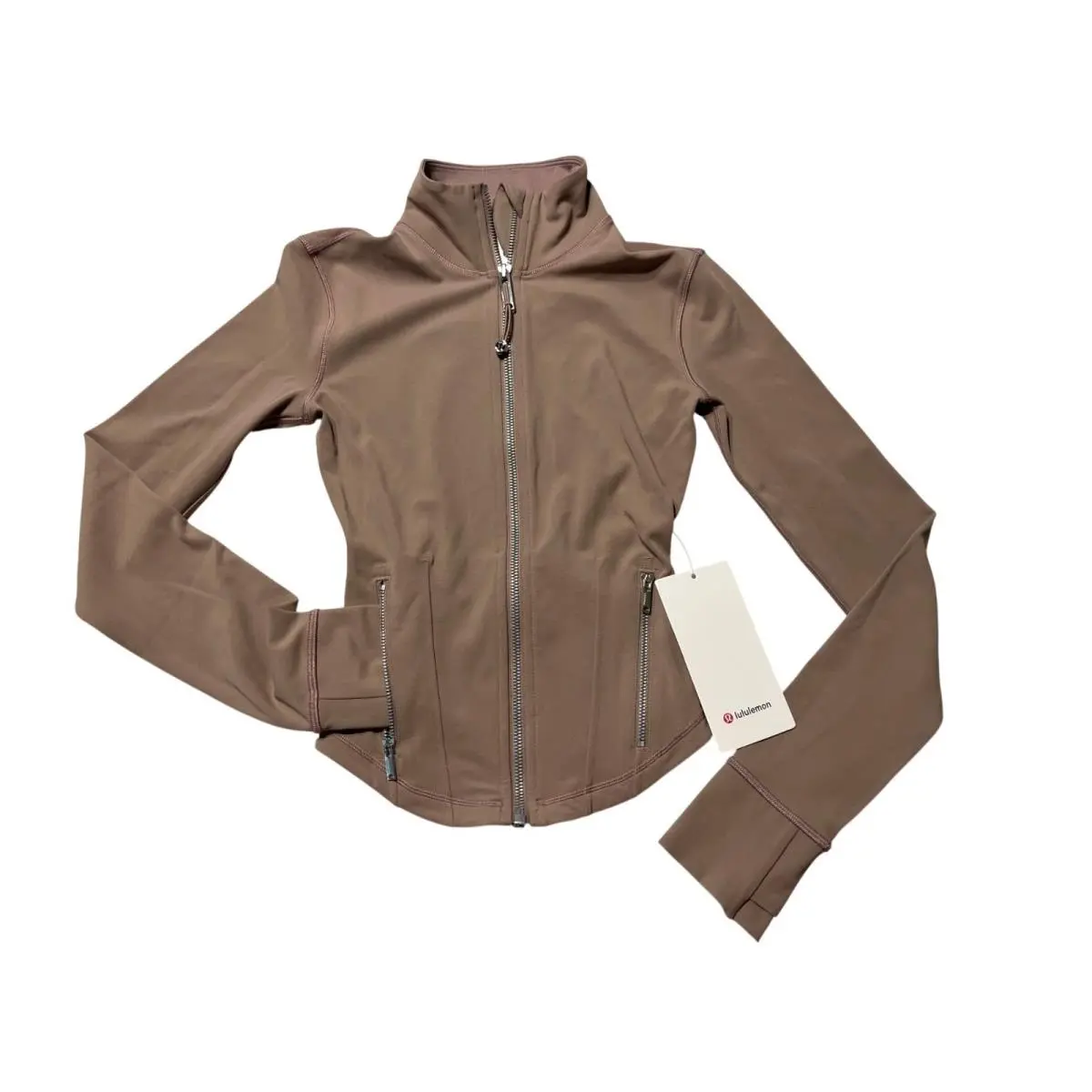 Lululemon Define Mesh-back Jacket Nulu Ashen Rose Tight Fit Waist Length Size 2