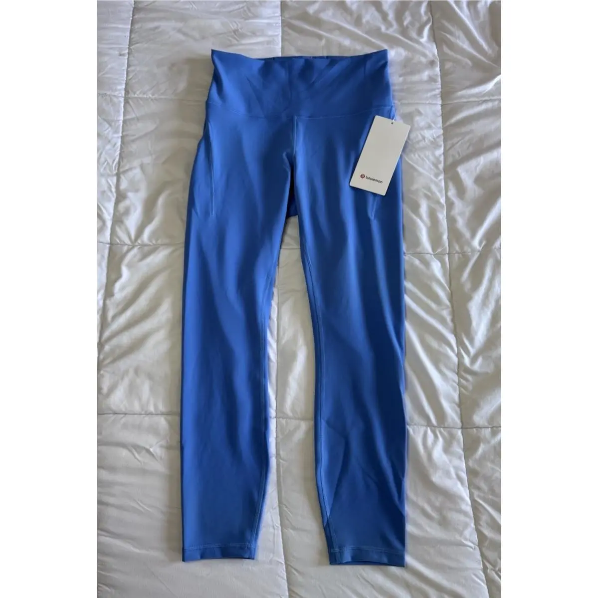 Lululemon Wunder Train HR Tight 25`` Size 8 Leggings W/ Pockets Pool Blue