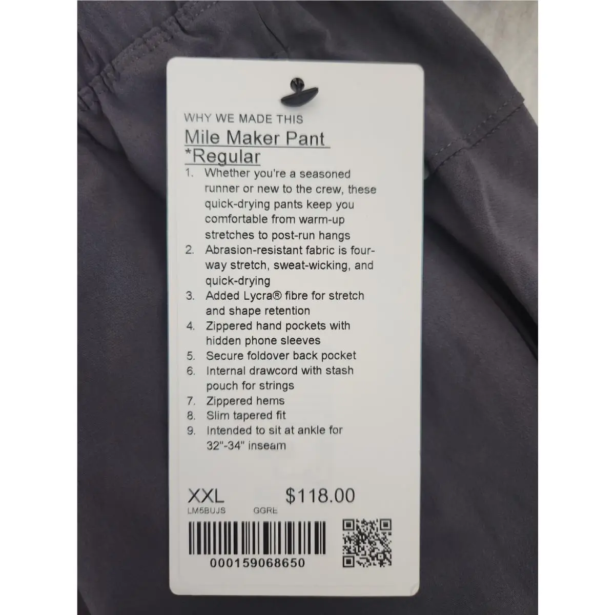 Lululemon clothing - Lululemon Mile Maker - Mile Maker - Graphite Grey 2