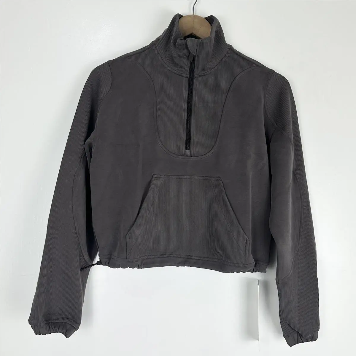 Lululemon Brushed Softstreme Ribbed Half Zip Espresso Brown Size 2