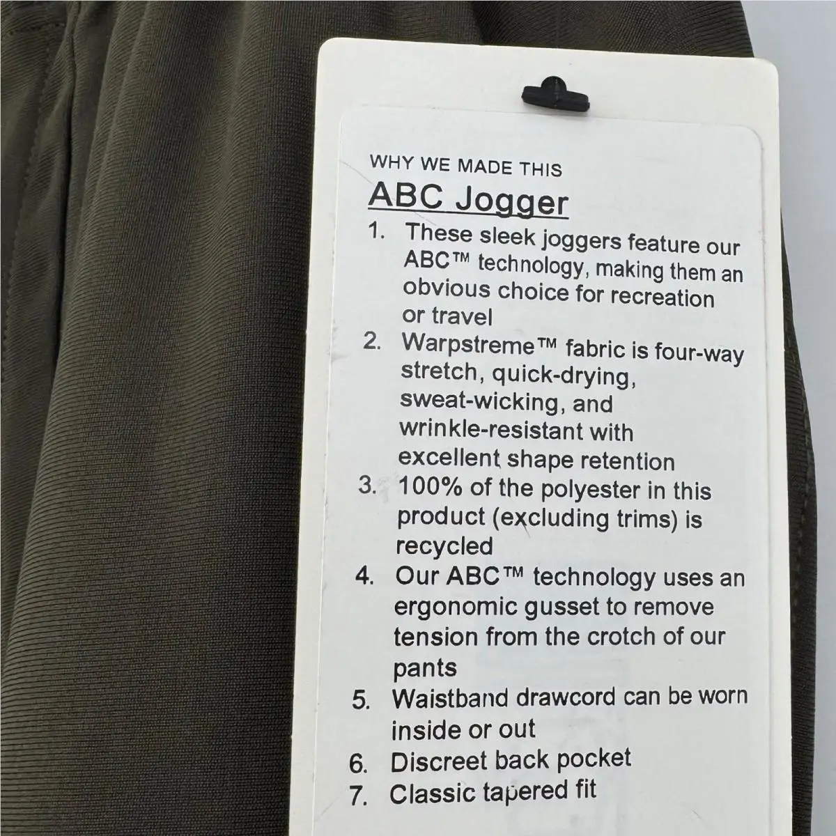 Lululemon clothing - ABC Jogger - ABC Jogger - Green 4