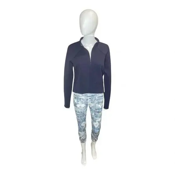 Lululemon Kicking Asphalt Midnight Navy Half-zip Cropped Jacket Size 8