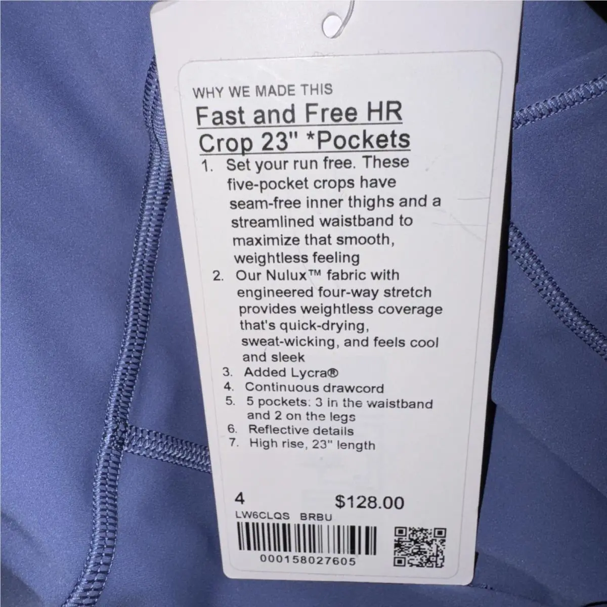 Lululemon clothing - Brillant Blue 3