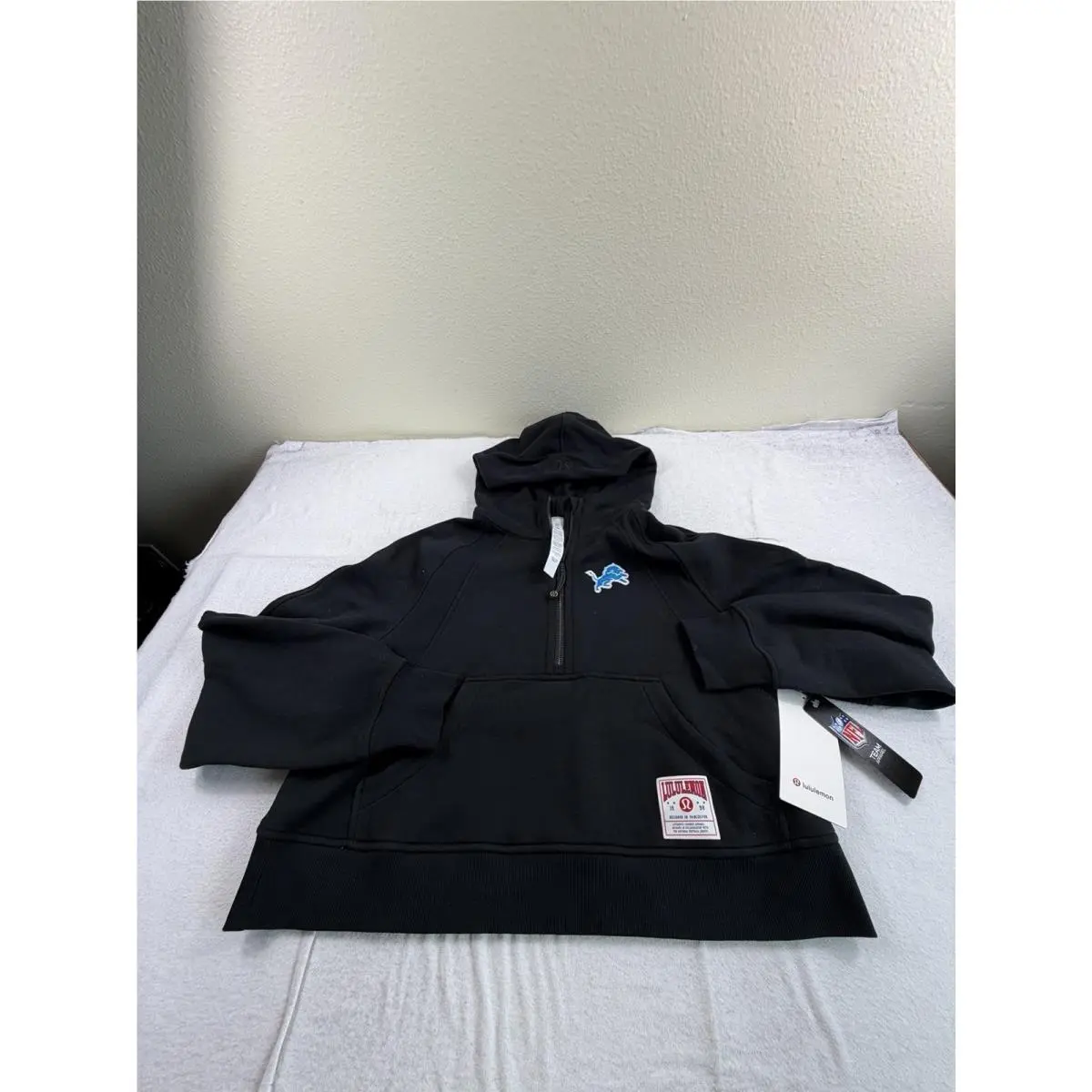 Lululemon x Detroit Lions Scuba Oversized Half Zip Hoodie M/l Black Wmns