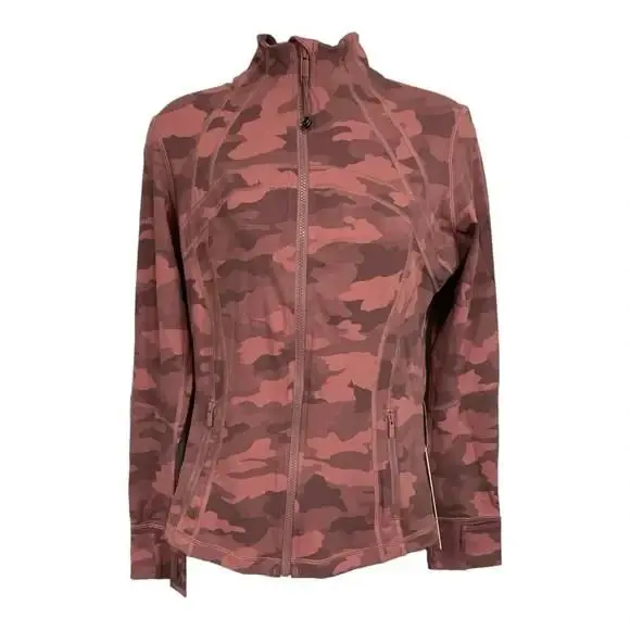 Lululemon Define Jacket Heritage Camo Nulux Rose Pink Slim Fit Size 6