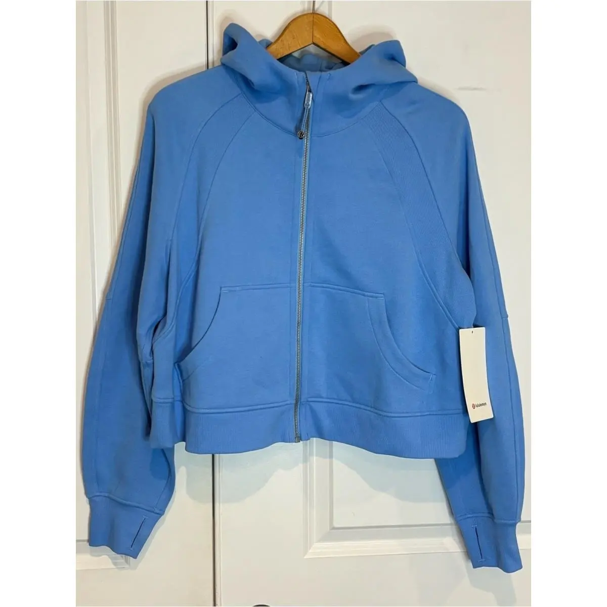 Lululemon Aero Blue Scuba Oversized Full Zip Hoodie Sweatshirt M/l LW3EOZS