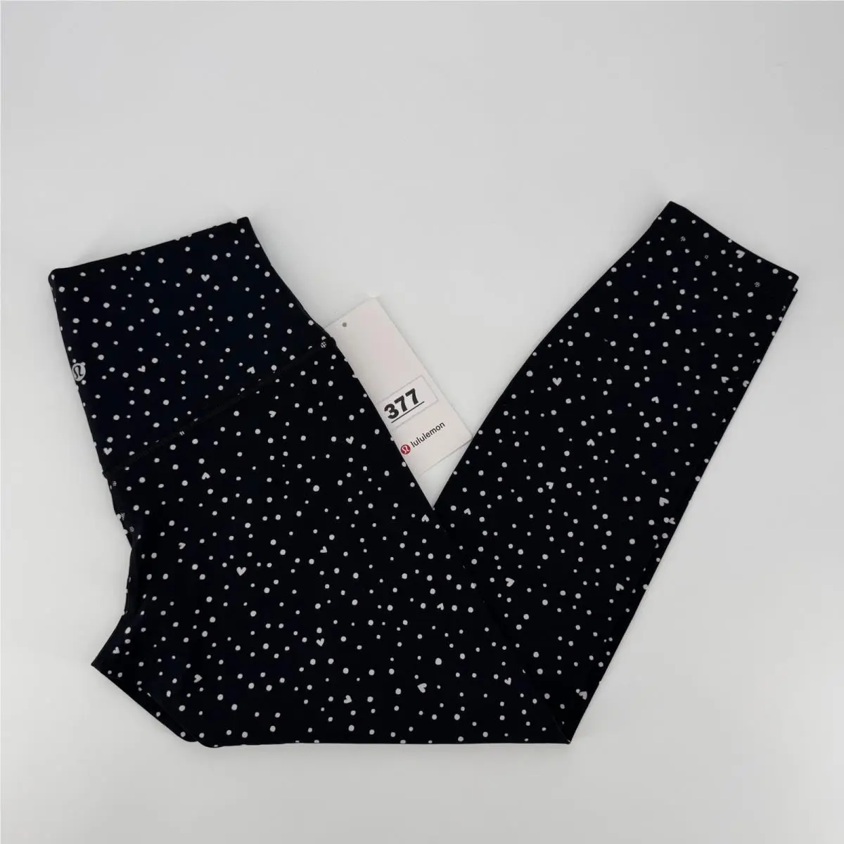 Lululemon Align No Line HR Pant 25 Heart Polka Dot Black White LW5IXYS Size 8