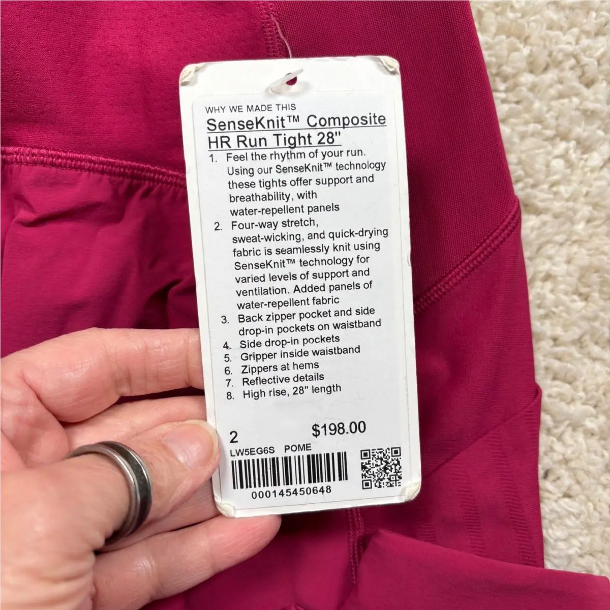 Lululemon clothing - SenseKnit Composite HR Run Tight 28