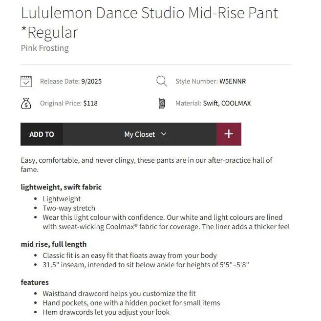 Lululemon clothing - Pink 6