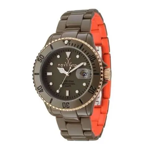 Toywatch HY02DG Ceramic Rose Accent Brown Case Orange Inner Strap Watch by ToyWatch