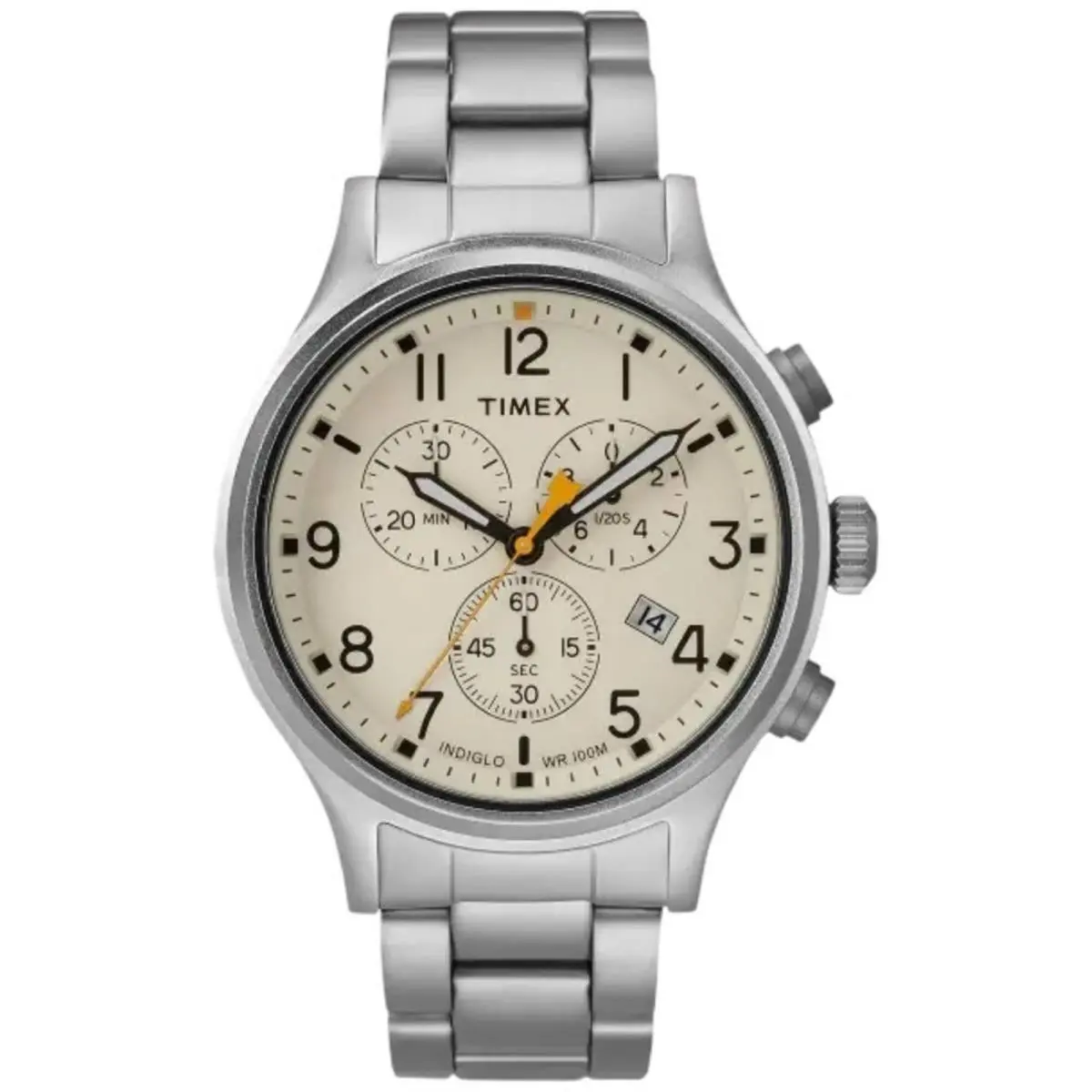Timex Men`s Watch Allied Quartz Beige Dial Stainless Steel Bracelet TW2R476009J