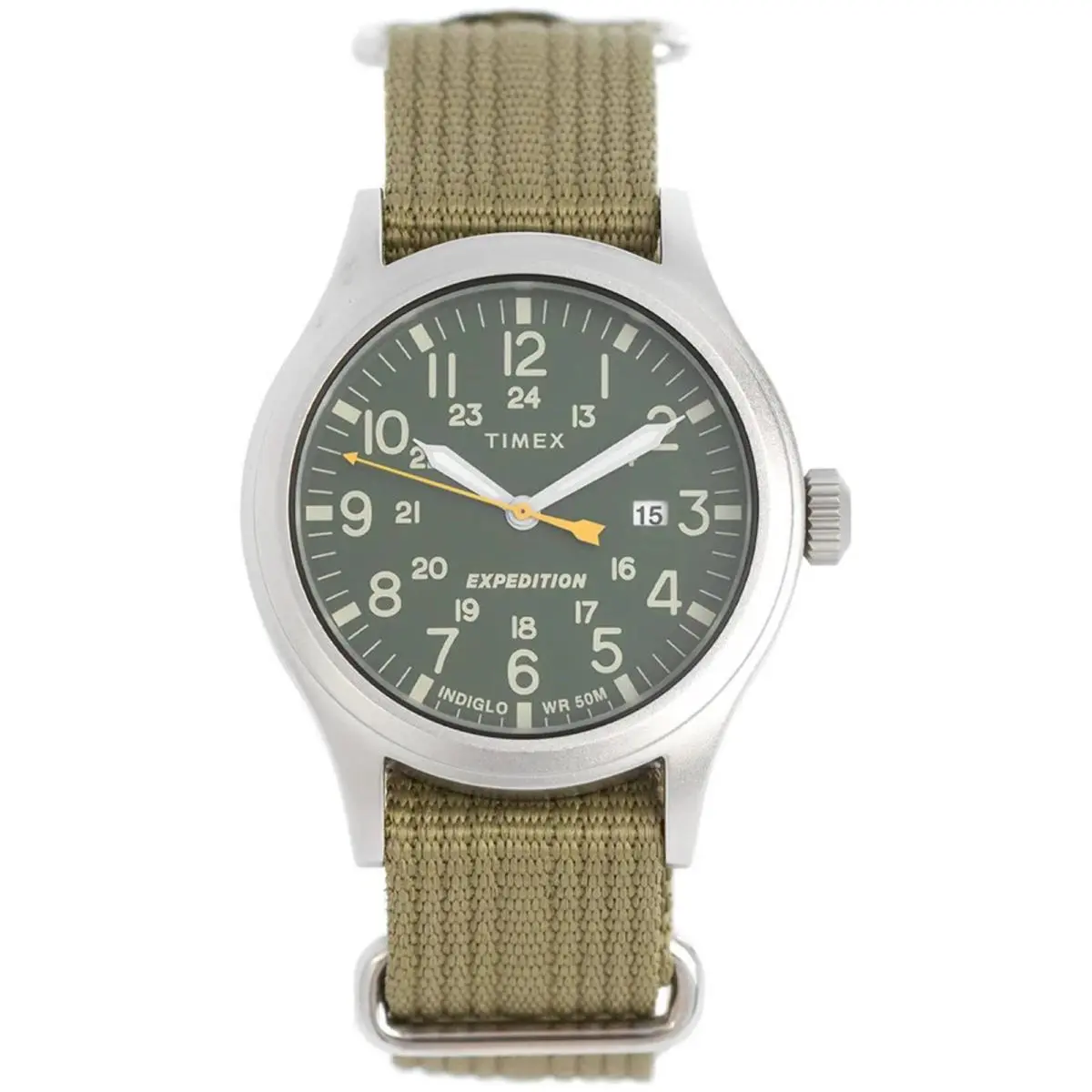 Timex Men`s Watch Expedition Quartz Green Dial Fabric Strap Date TW2V63700VQ - Dial: Green, Band: Green