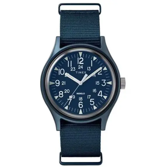 Timex Men`s Watch MK1 Quartz Blue Dial Strap Solid Aluminum Case TW2R37300VQ