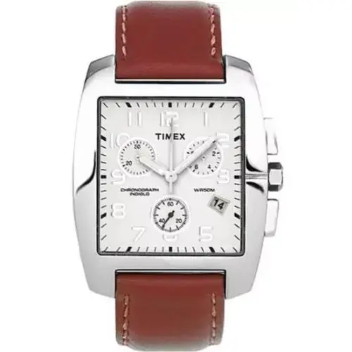 Timex T27591 Men`s Watch Chronograph Watch Brown Leather Strap
