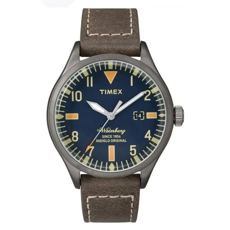 Timex Waterbury Traditional 40mm Gunmetal Case Blue Dial Unisex Watch TW2P83800