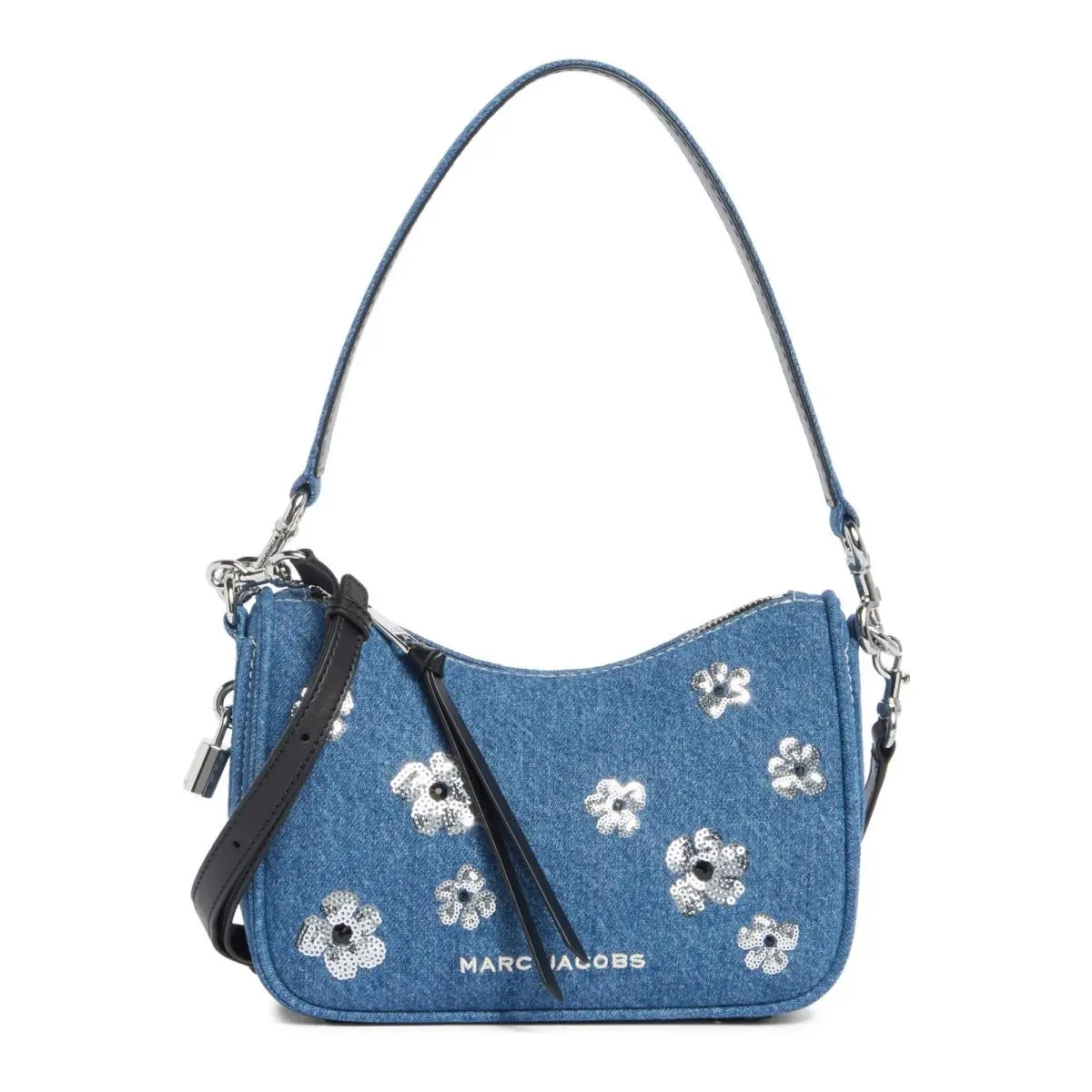 Daisy Sequin Blue Denim Shoulder Bag by Marc Jacobs