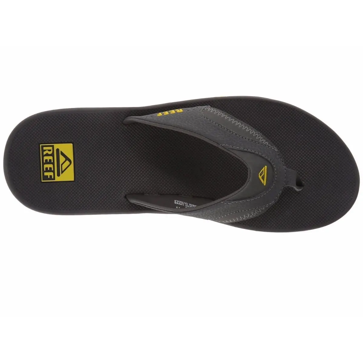 Reef Men`s Fanning II Flip-flop Grey Yellow Medium D M Sizes - Grey Yellow