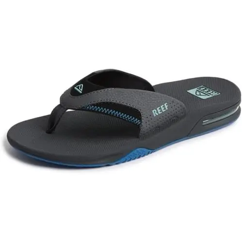 Men`s  Fanning Arch Support Flip Flop Sandal CJ2911 Gunmetal/ocean by Reef