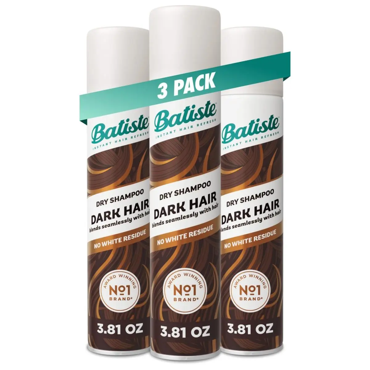 Batiste Dark Dry Shampoo Waterless Shampoo 3.81oz 3 Pack