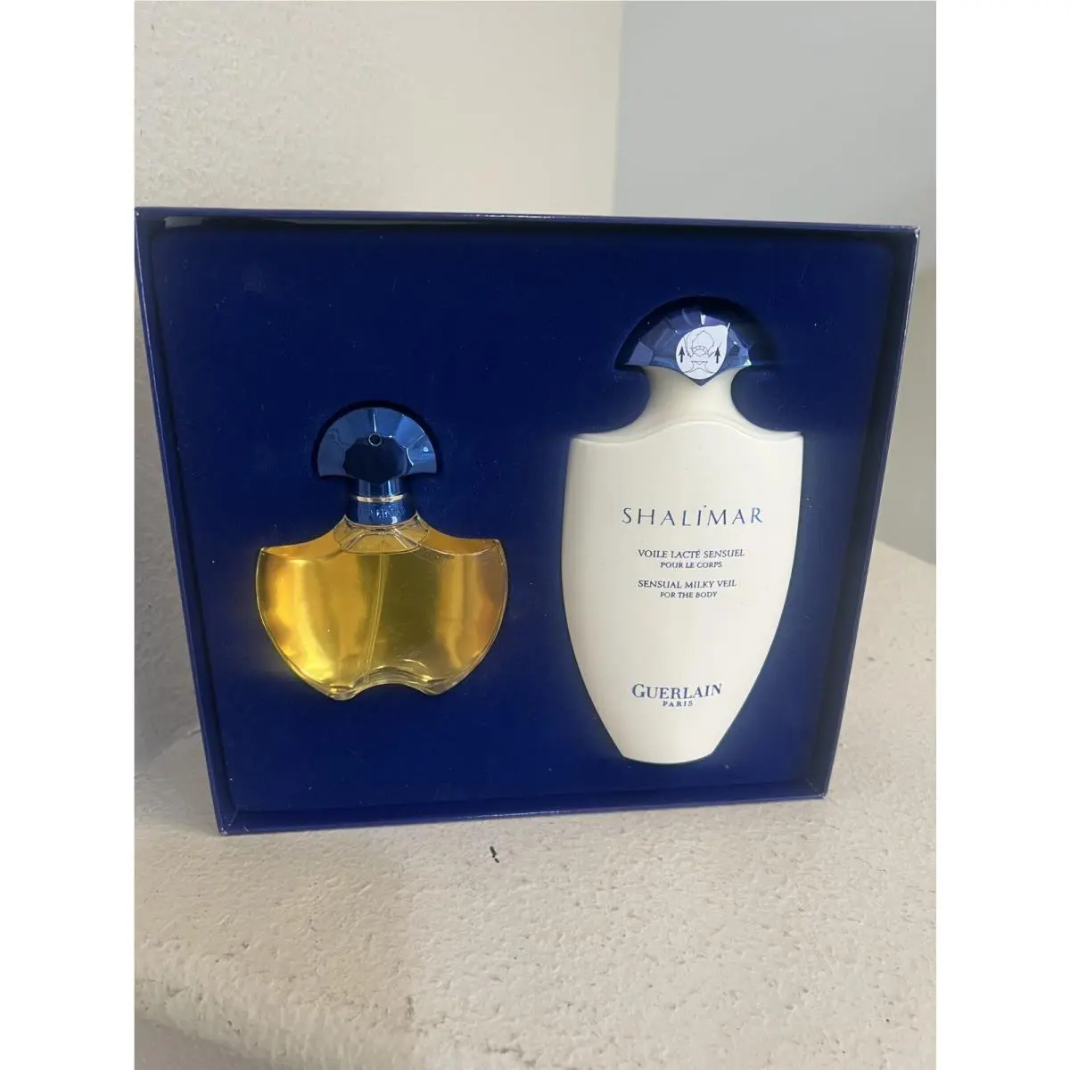 Guerlain Shalimar Perfume 1.7 FL Oz Gift Set with Sensual Milky Veil For The Body 6.8 OZ