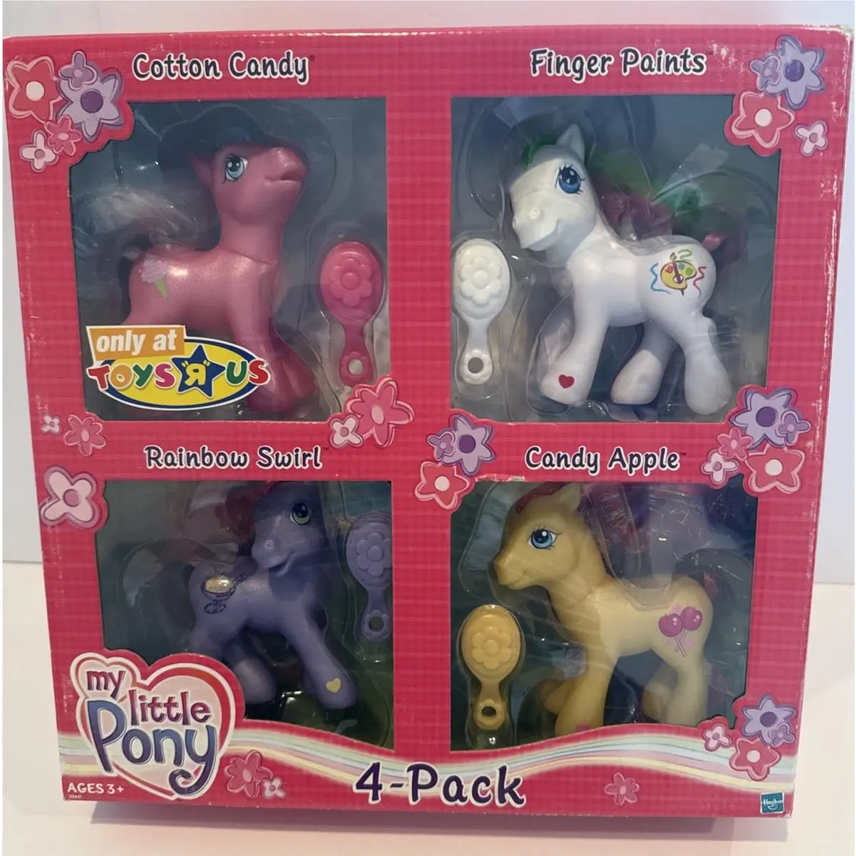 My Little Pony 4 Pack Cotton Candy Finger Paints Rainbow Swirl Apple 2005