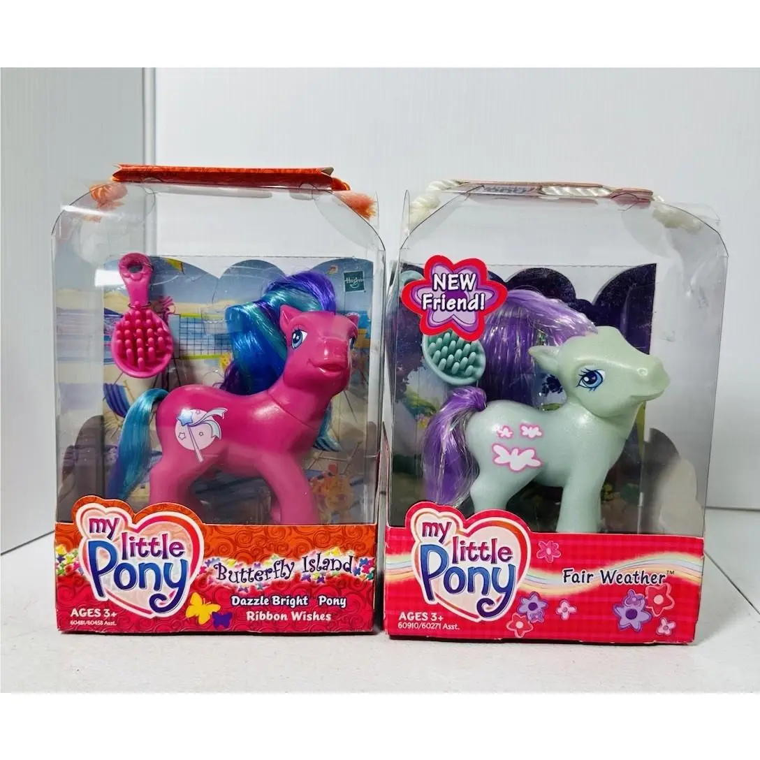 MY Little Pony Set Of 2 Dazzle Bright Pony Ribbon Wishes Fair Weather