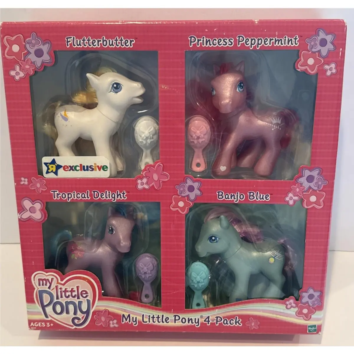 My Little Pony 4 Pk Flutterbutter Princess Peppermint Tropical Delight Banjo