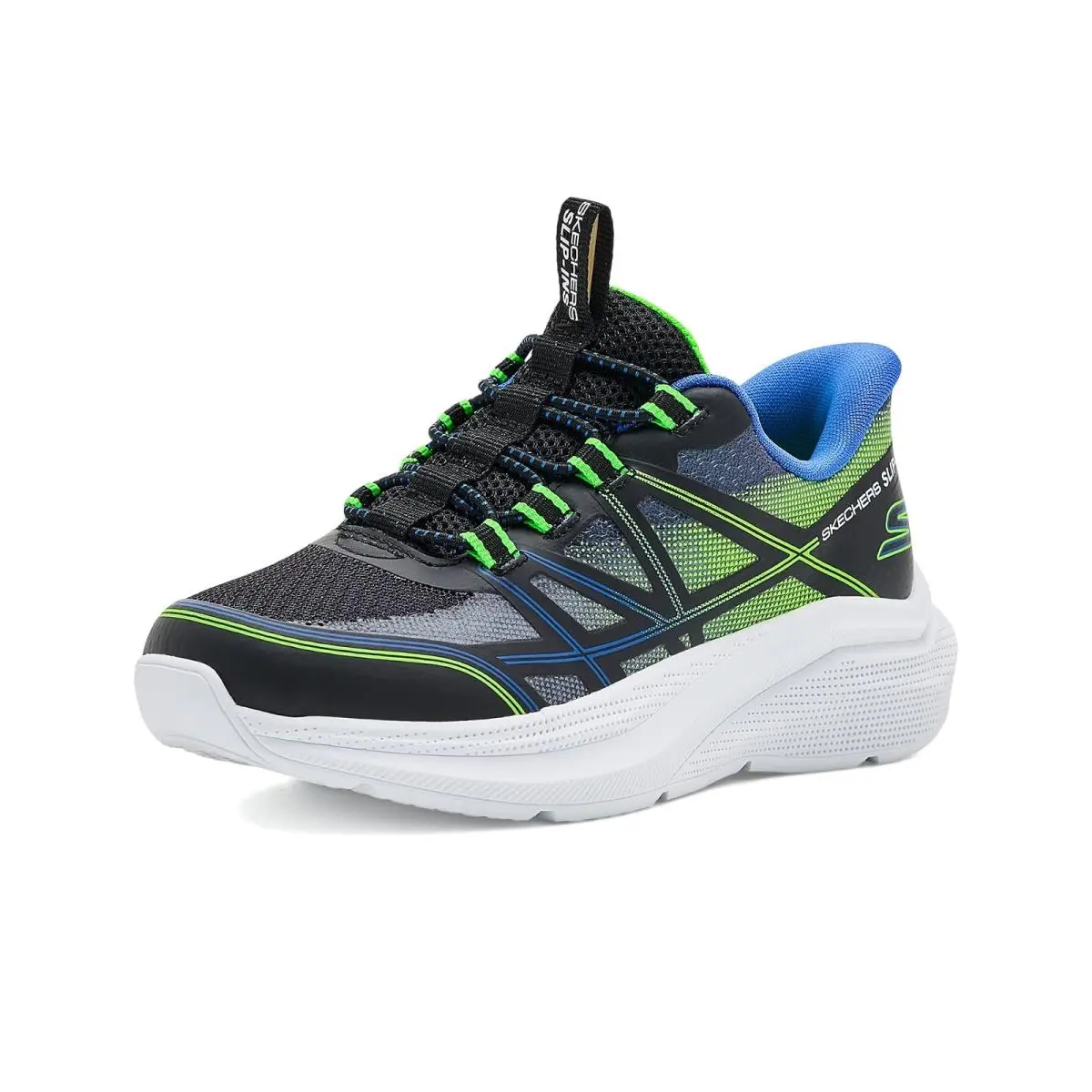 Boy`s Sneakers Athletic Shoes  Kids Black/Blue/Lime by Skechers