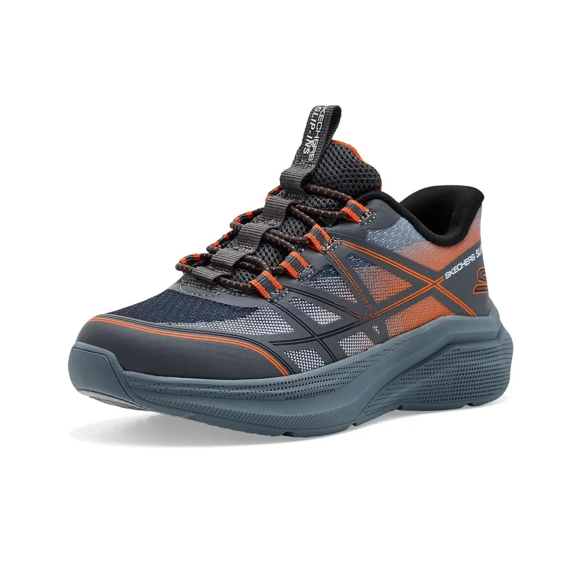 Boy`s Sneakers Athletic Shoes  Kids Charcoal/Orange by Skechers