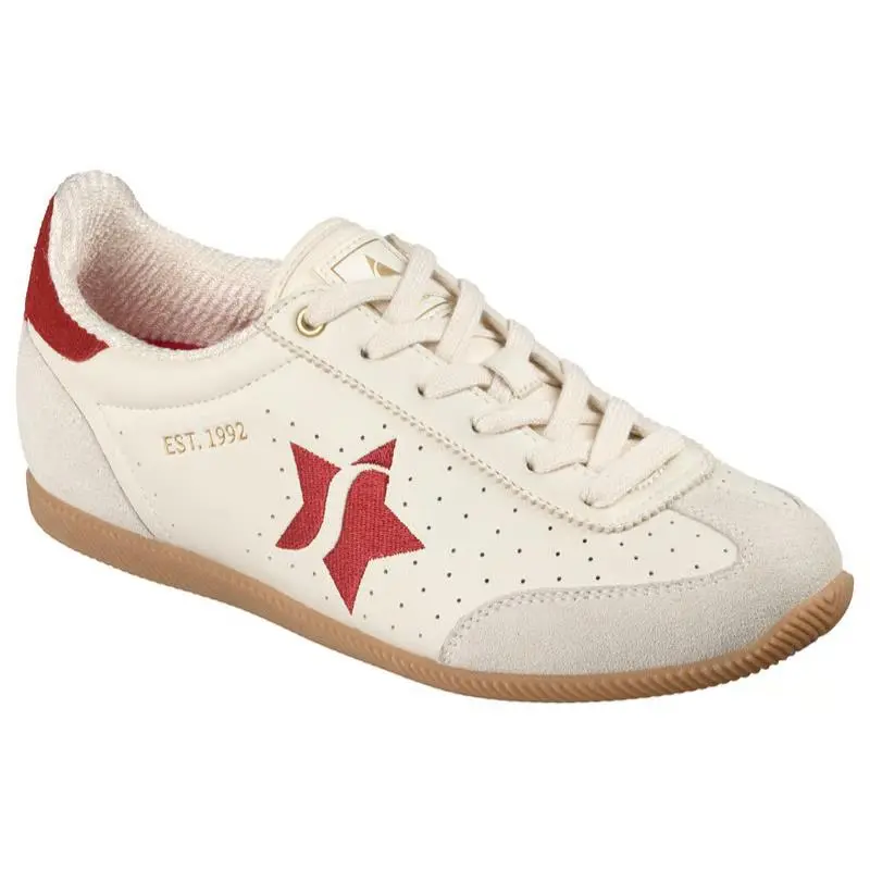 Womens Skechers Midcity City Crush Natural Red Duraleather Shoes
