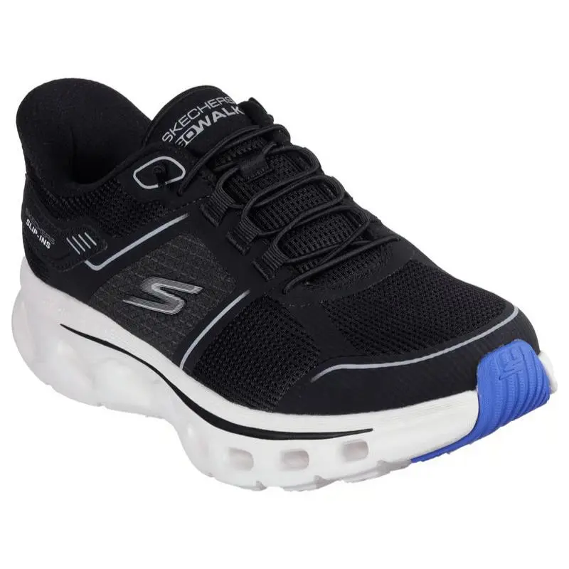Womens Skechers Slip Ins GO Walk Glide Step 2.0 Elektra Black White Mesh