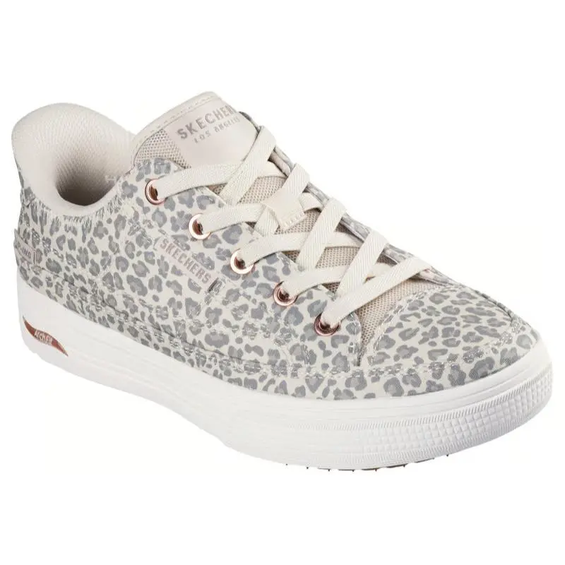 Womens Skechers Slip Ins Arch Fit Arcade Wild Nite Leopard Canvas Shoes